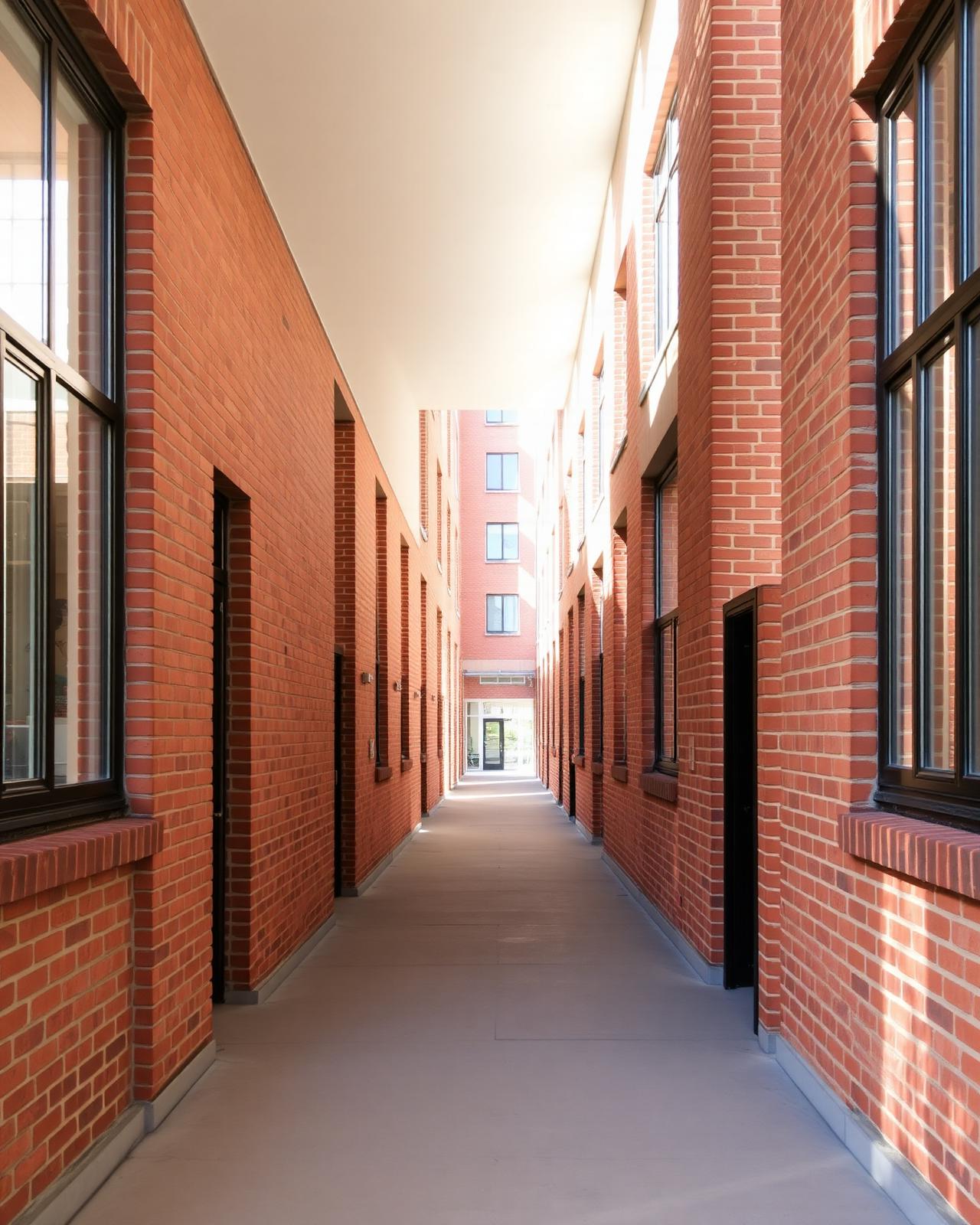 Clean apartment community breezeway